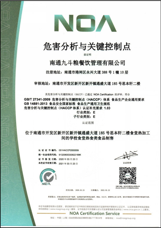 危害分析與關鍵控制點